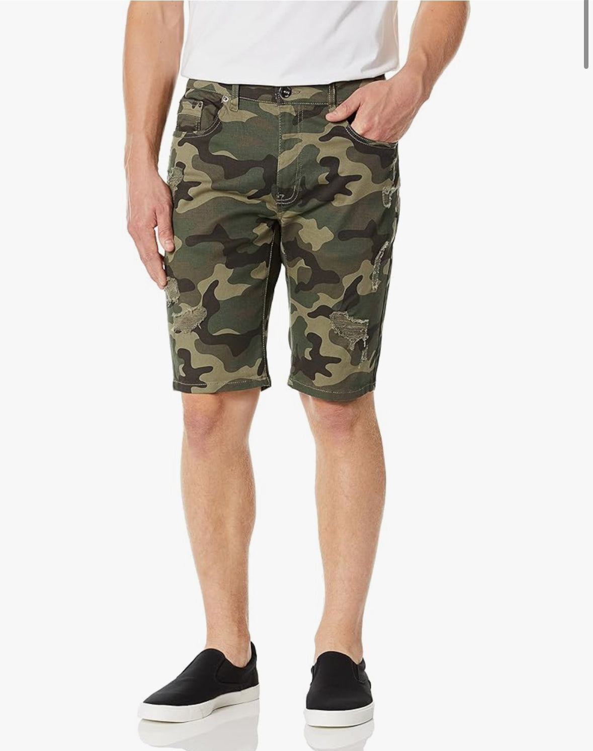 Men’s Camo Ripped Shorts