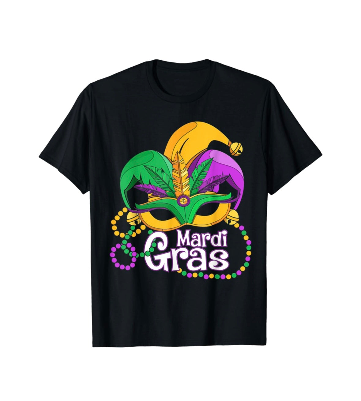 BLACK MARDI GRAS MASK SHIRT
