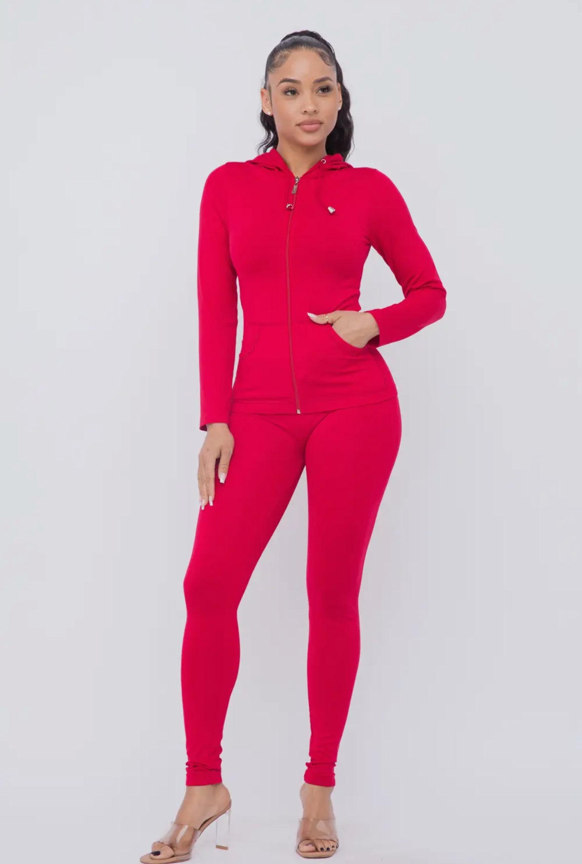 LADIES RED TRACKSUIT