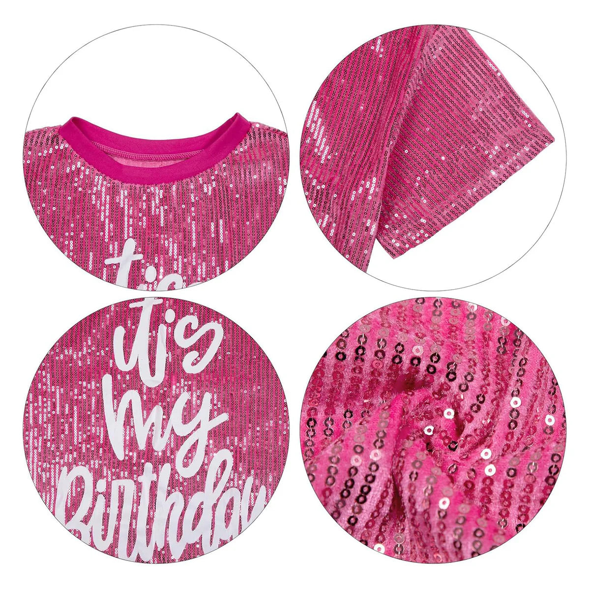 PINK ITS MY BIRTHDAY SEQUIN DRESS