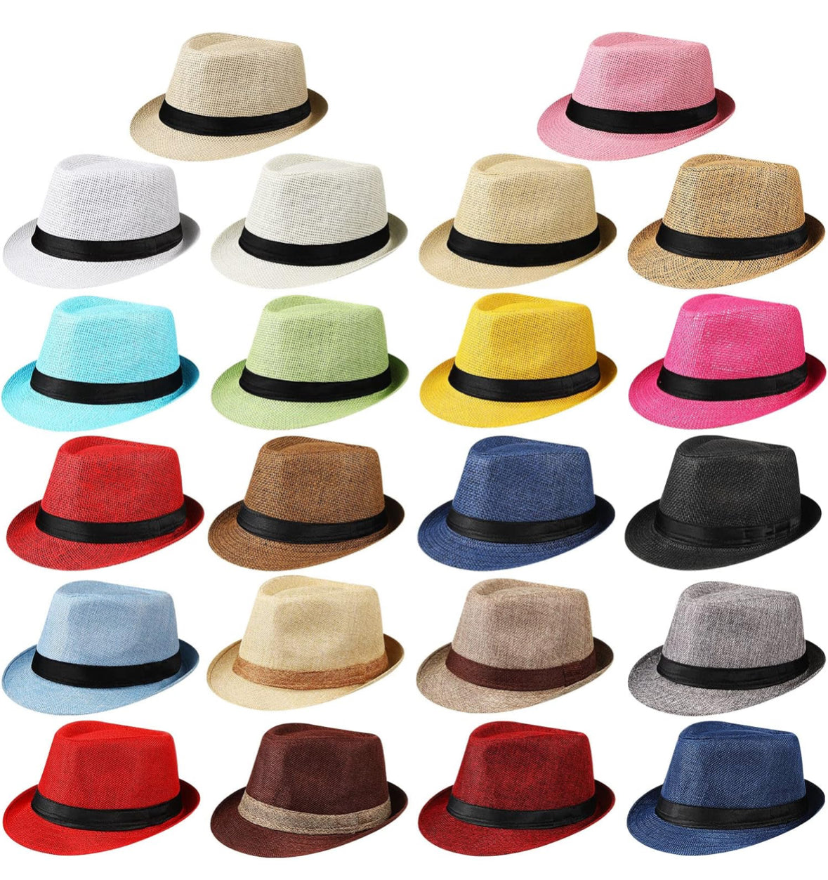 UNISEX STRAW CUBAN FEDORA HAT