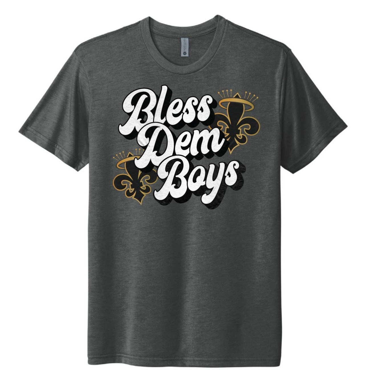 MEN’S GREY SAINTS BLESS DEM BOYS GRAPHIC TEE