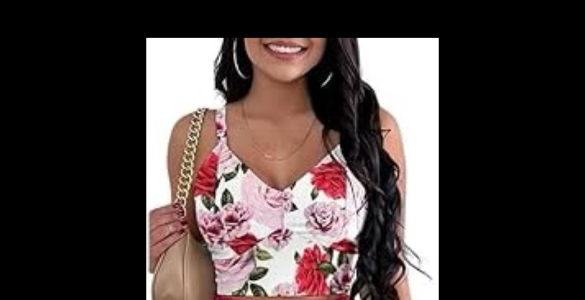 RED & WHITE FLOWER 2 PIECE
