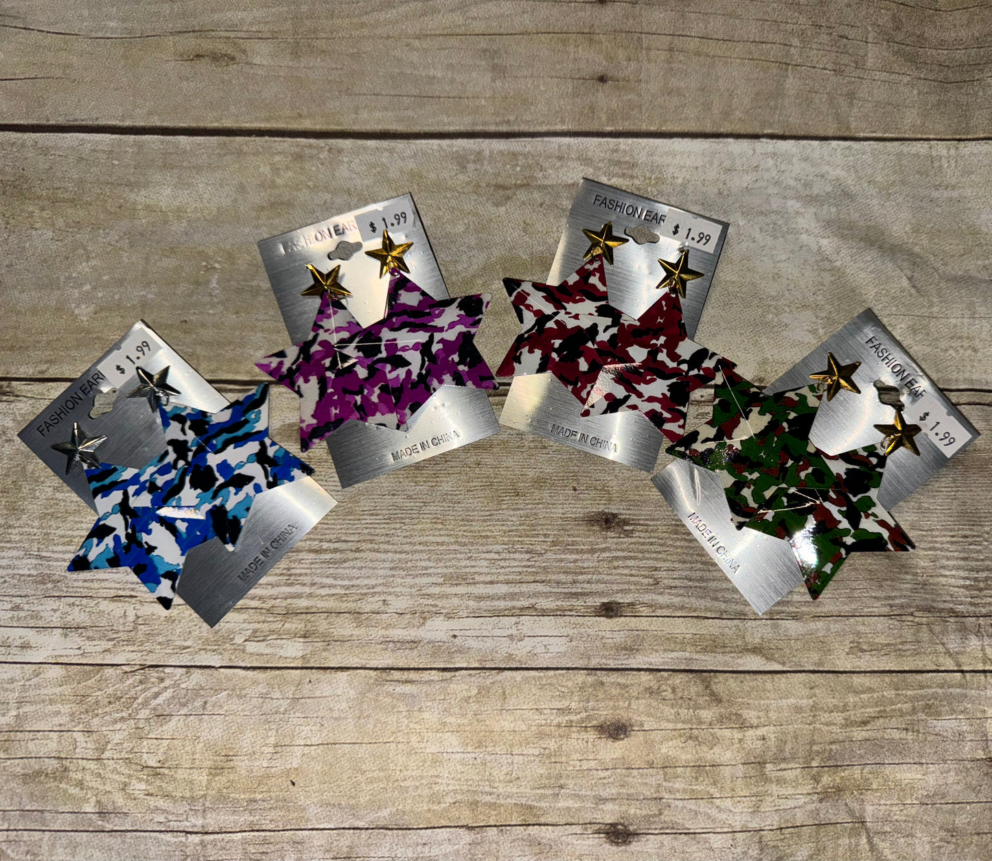 STAR CAMOUFLAGE EAR RINGS