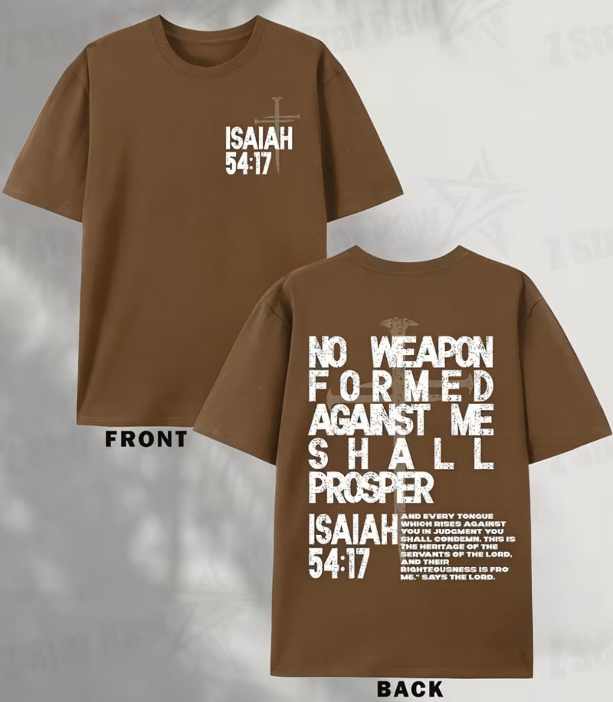 Men’s Isaiah 54:17 T-Shirt - "No Formed Against Me Shall Prosper" Graphic Tee