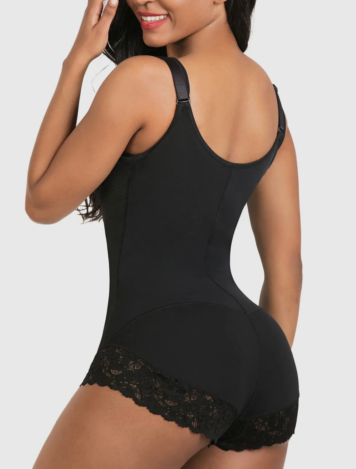 LADIES SHAPERX OPEN BUST SHAPEWEAR WITH ZIPPER