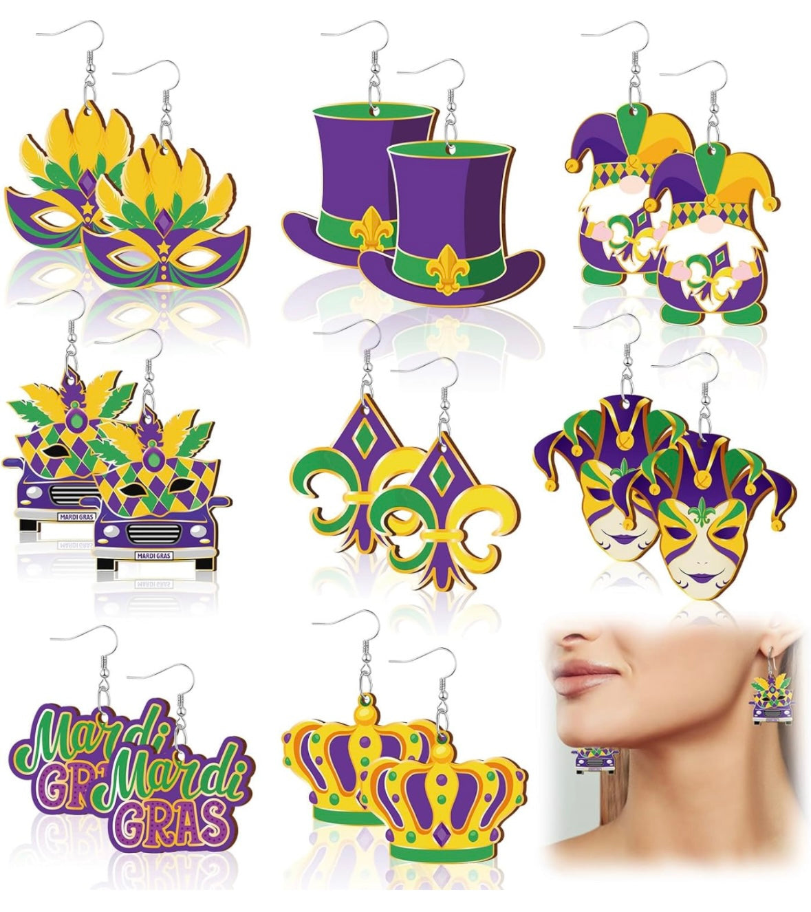 MARDI GRAD MAMBO EAR RINGS