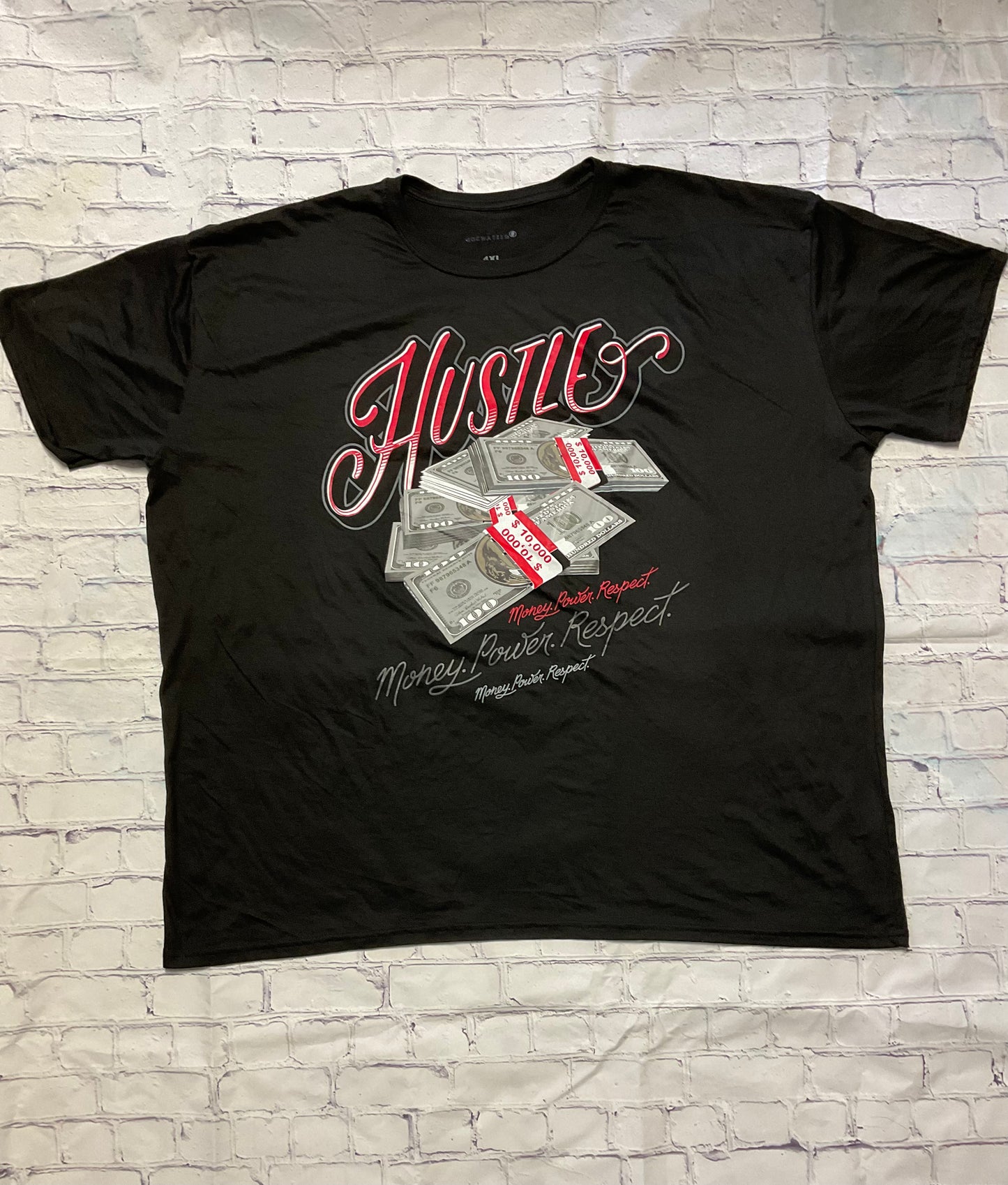 MENS BLACK HUSTLE GRAPHIC TEE