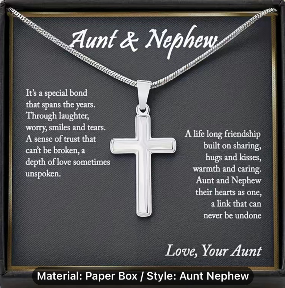 AUNT & NEPHEW CROSS NECKLACE