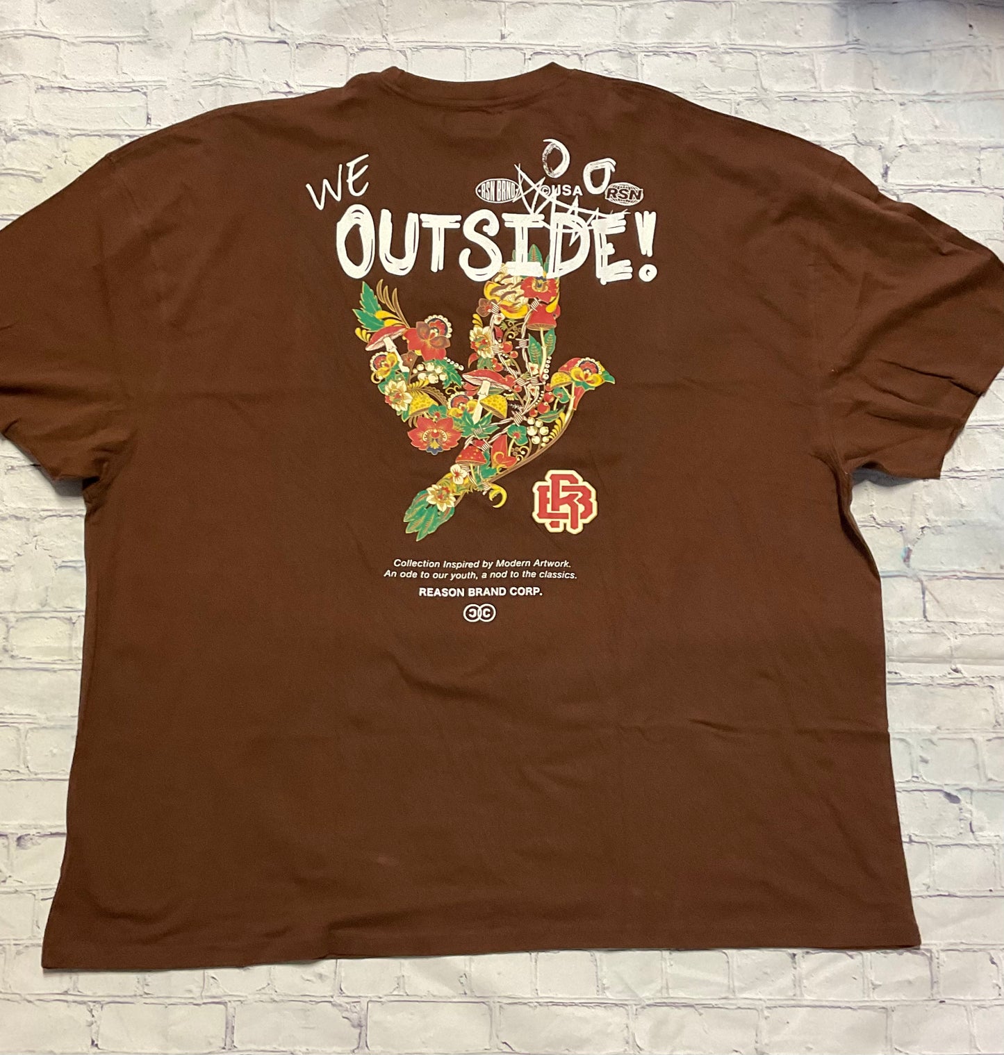 MEN BROWN WE OUTSIDE GRAPHIC