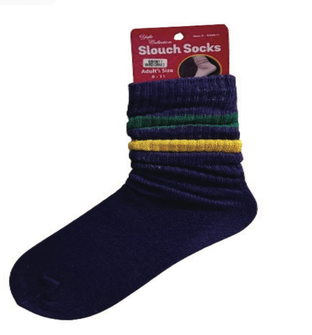 PURPLE MARDI GRAS SLOUCH SOCKS
