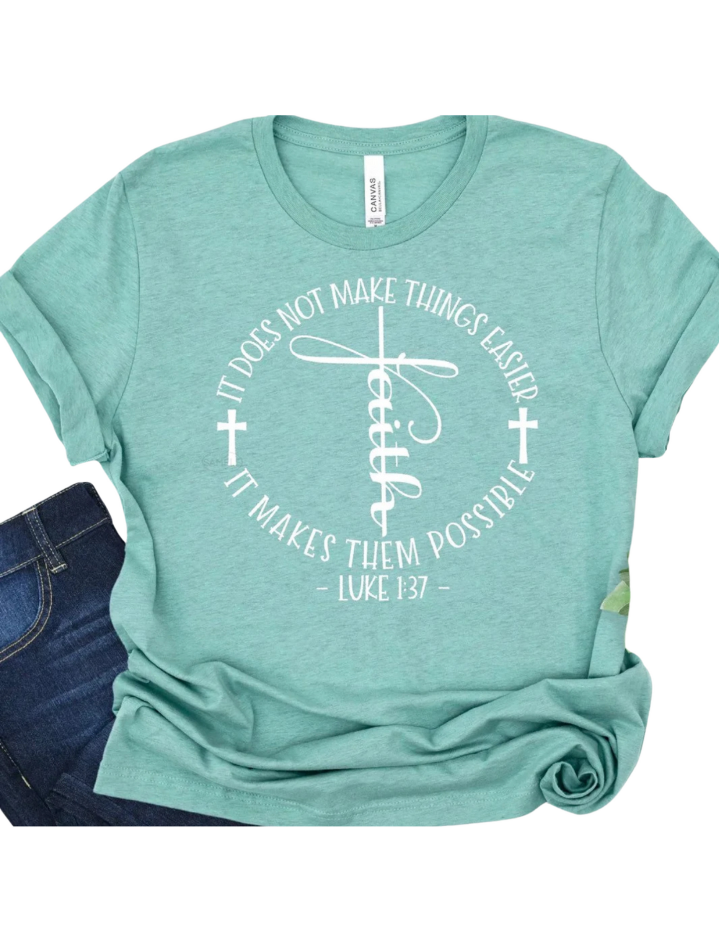 UNISEX FAITH LUKE 1:37 GRAPHIC TEE