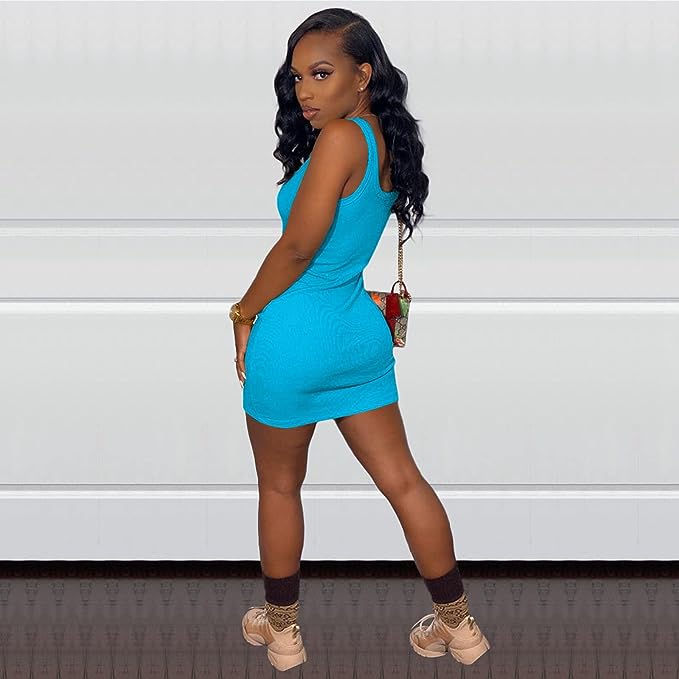 BLUE TANK MINI DRESS