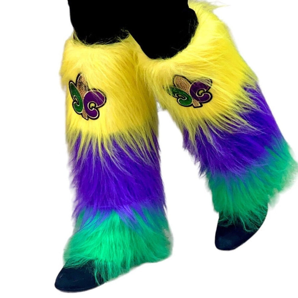 MARDI GRAS FLEUR DE LIS LEG WARMERS