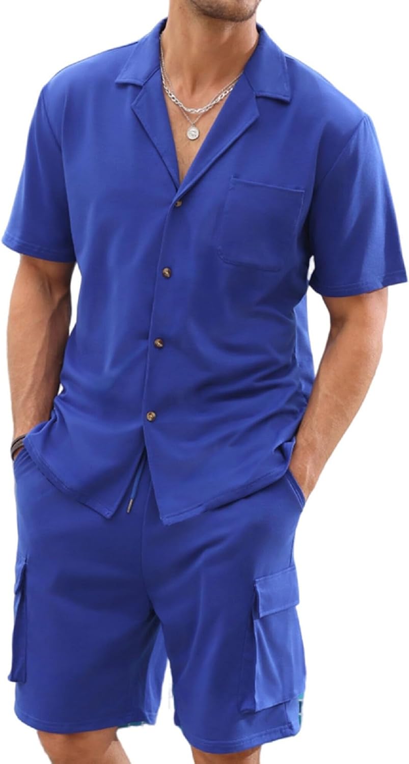 Men’s Casual Button Down 2 Pcs