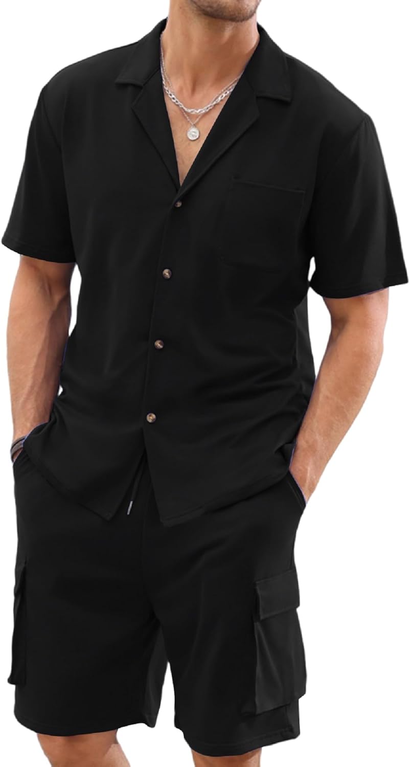 Men’s Casual Button Down 2 Pcs