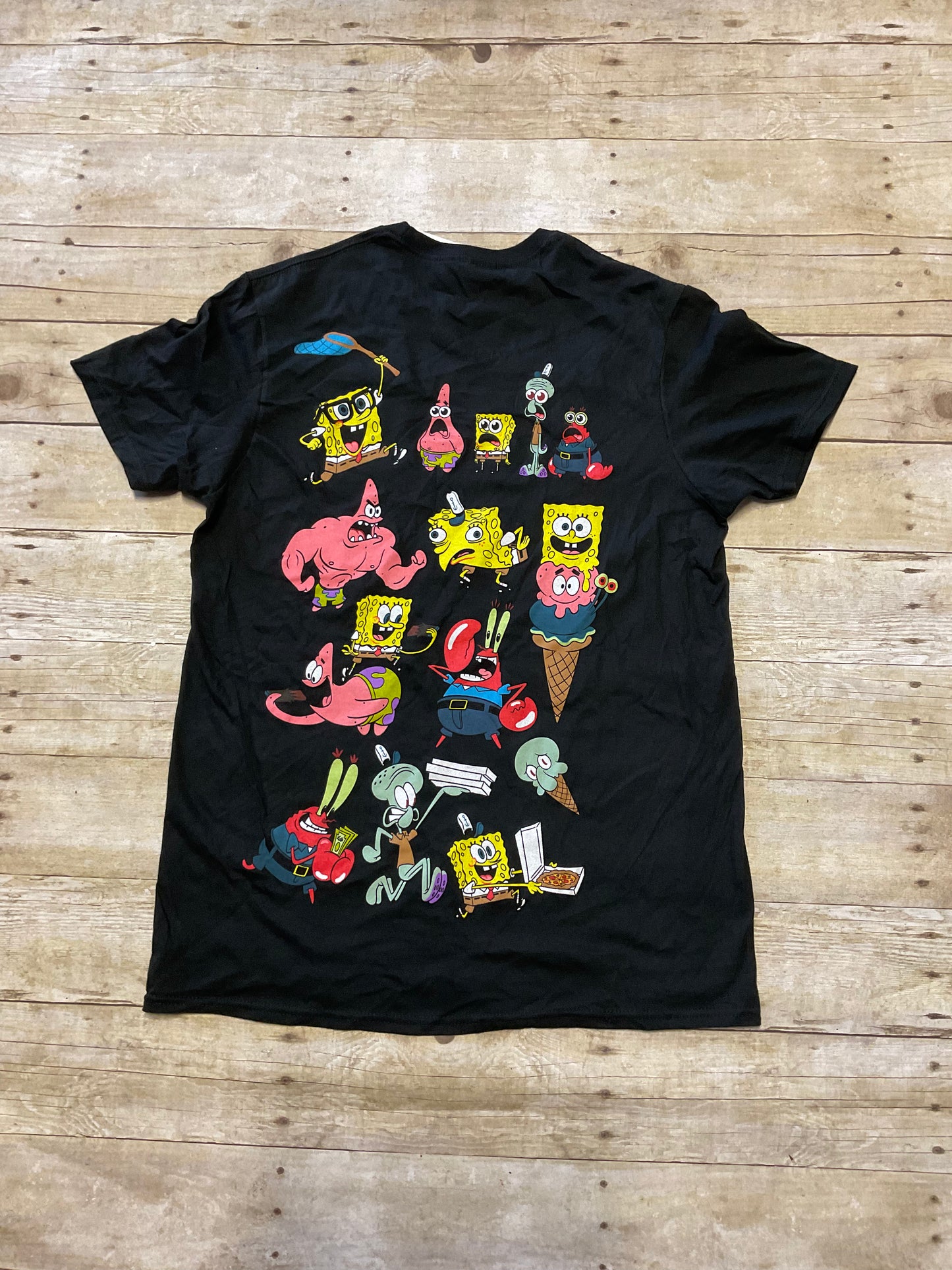 MENS BLACK SPONGEBOB GRAPHIC TEE