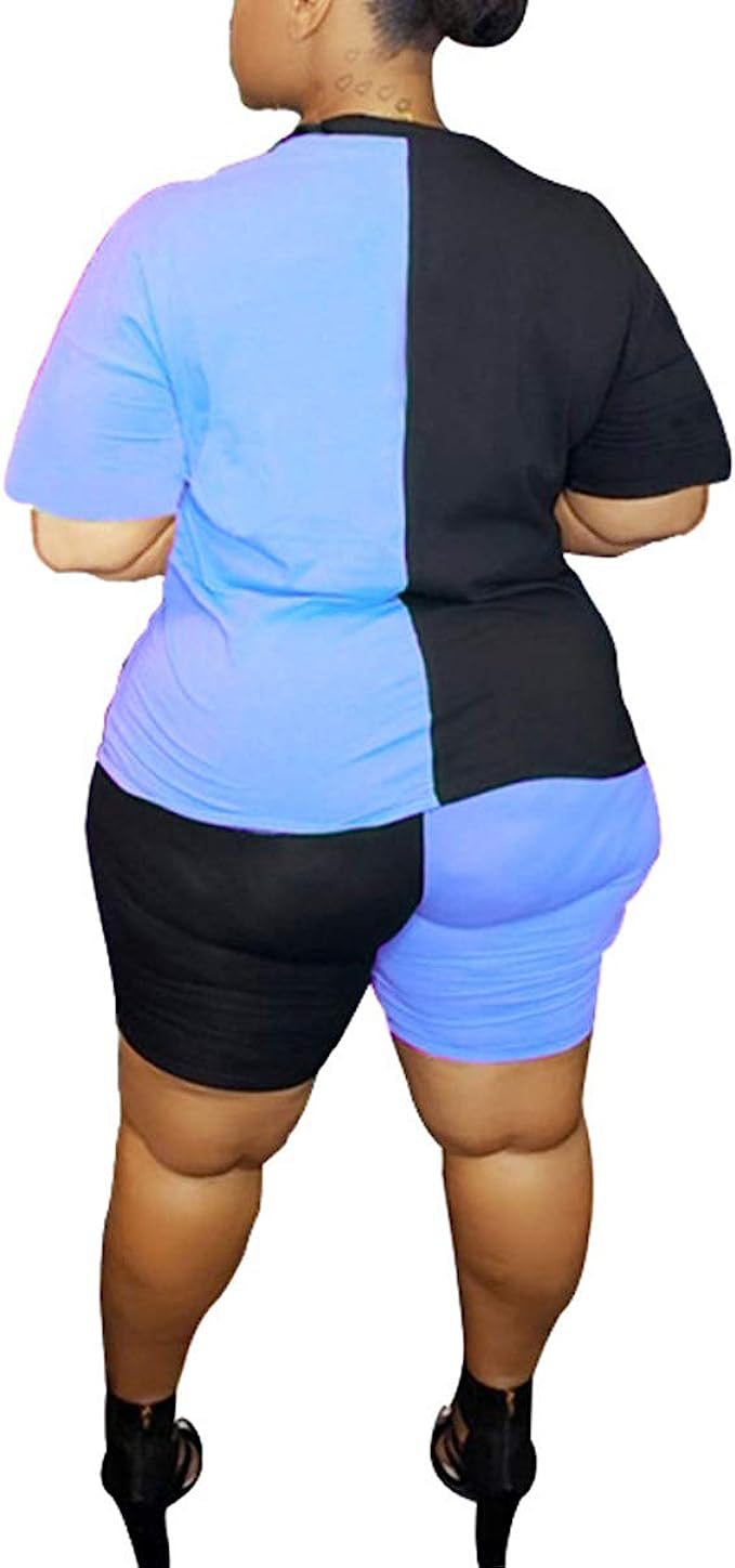 LADIES BABY BLUE/BLACK 2 PIECE