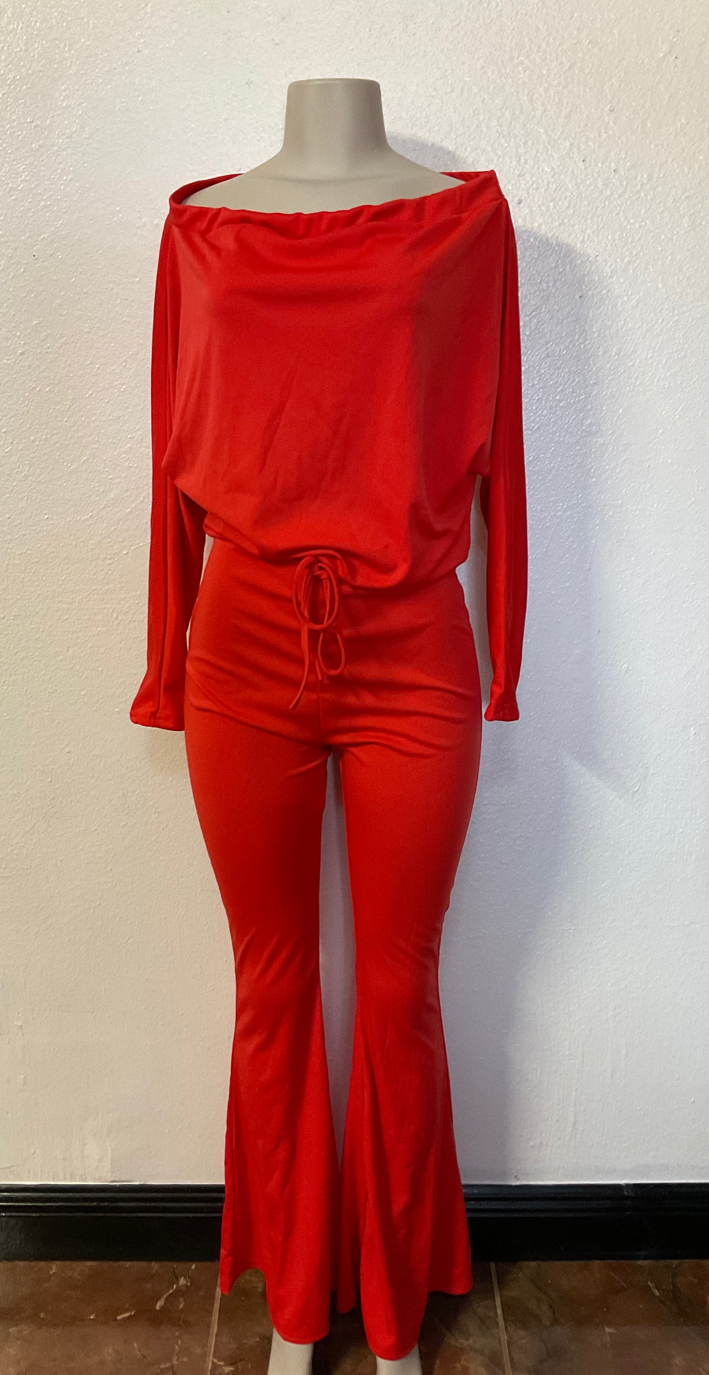 ORANGE BELL BOTTOM ROMPER