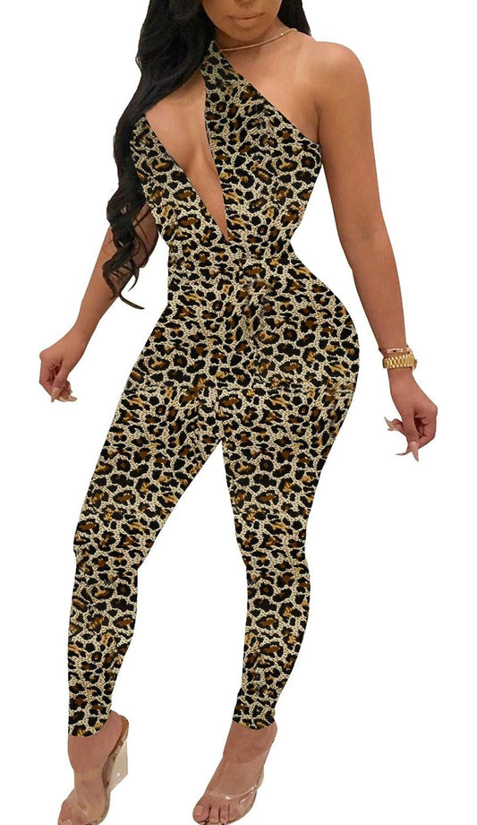 LEOPARD SLEEVELESS ROMPER