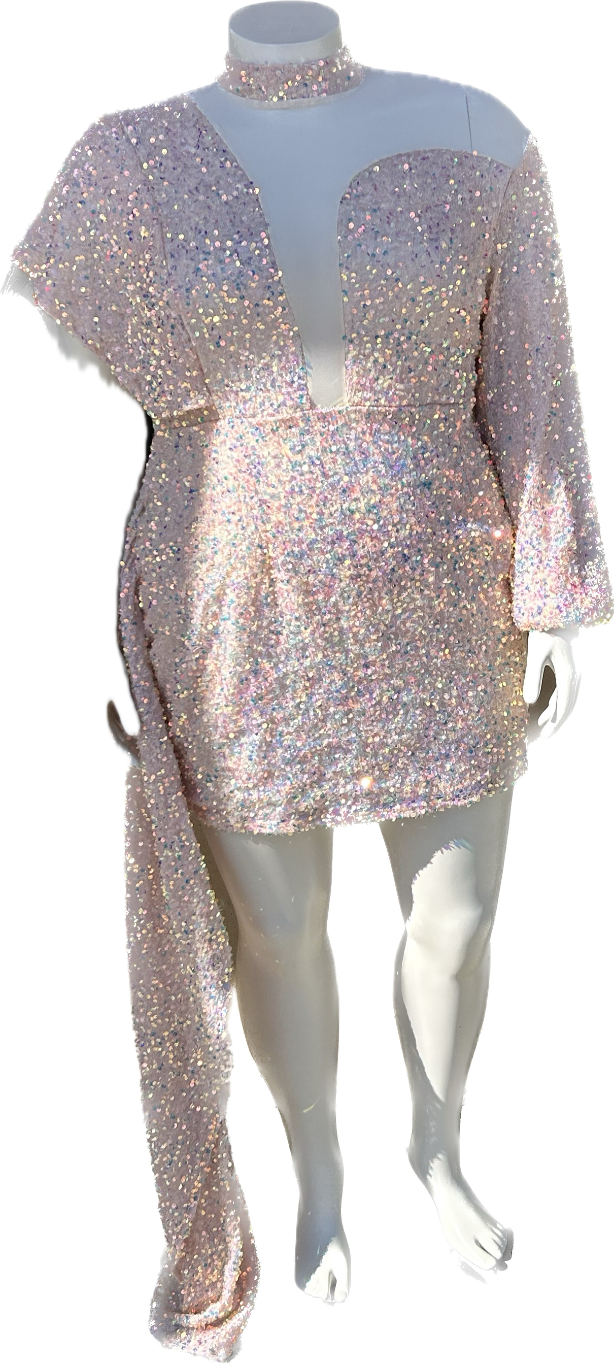 PINK PLUS SIZE FORMAL SEQUIN DRESS