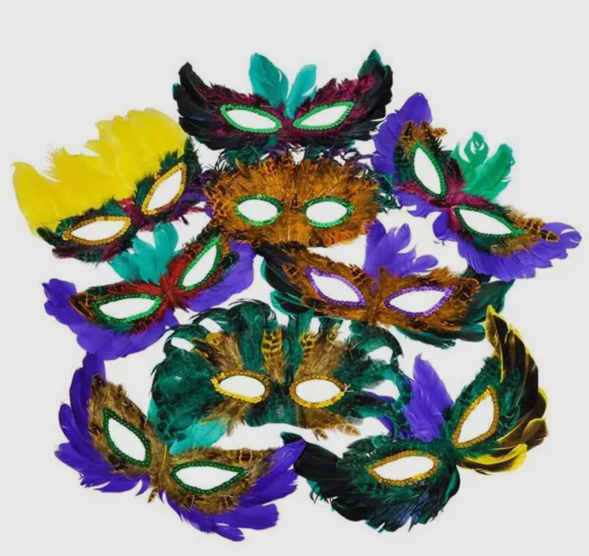 FEATHER MARDI GRAS MASK