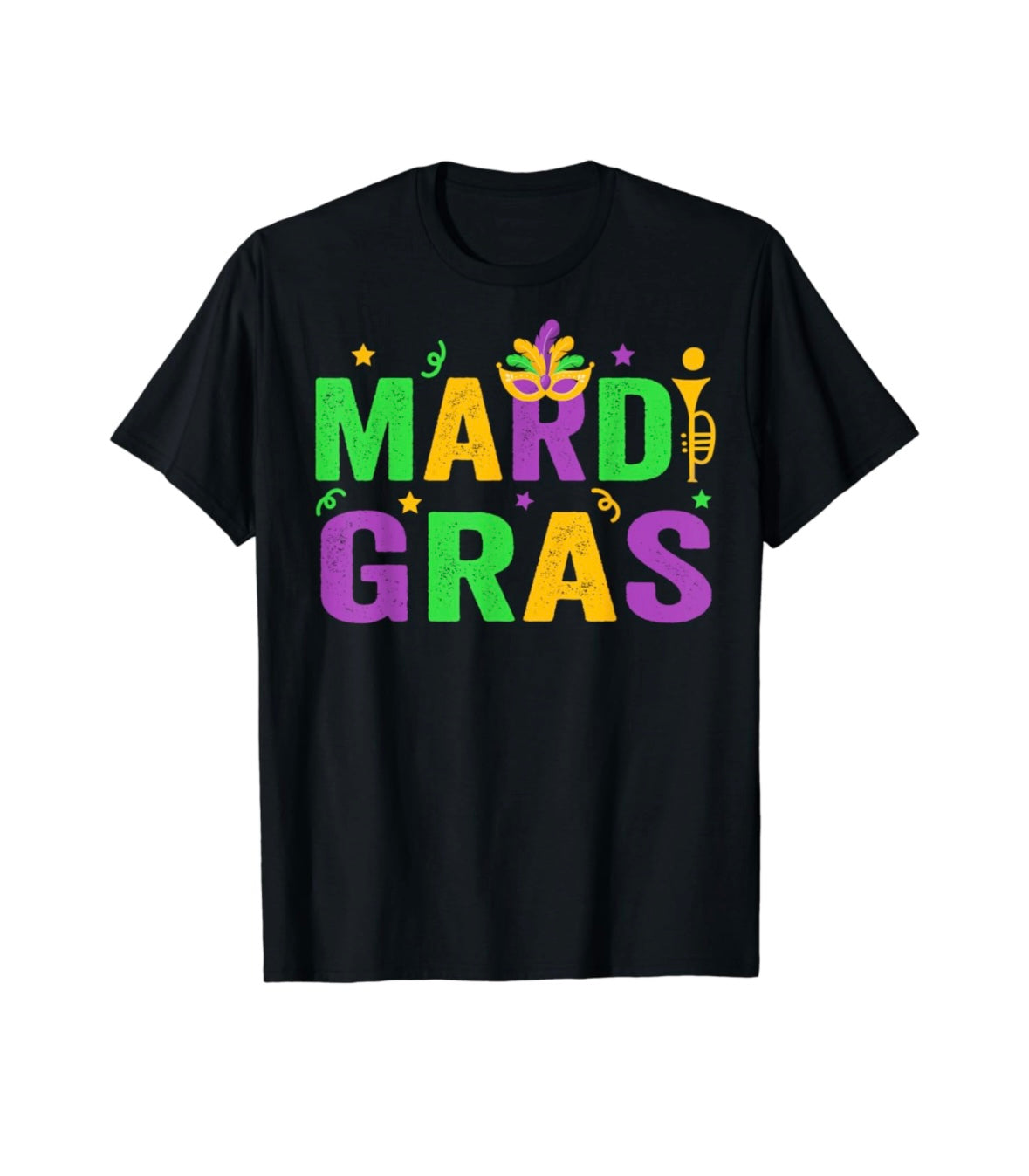 BLACK MULTICOLORED MARDI GRAS