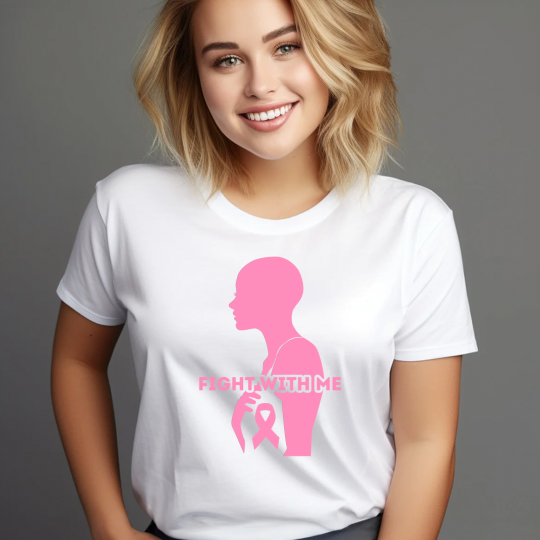 Breast Cancer: Fight With Me Silhouette