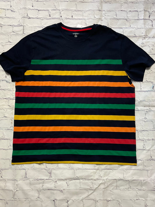 MENS NAVY BLUE MULTICOLOR STRIPED