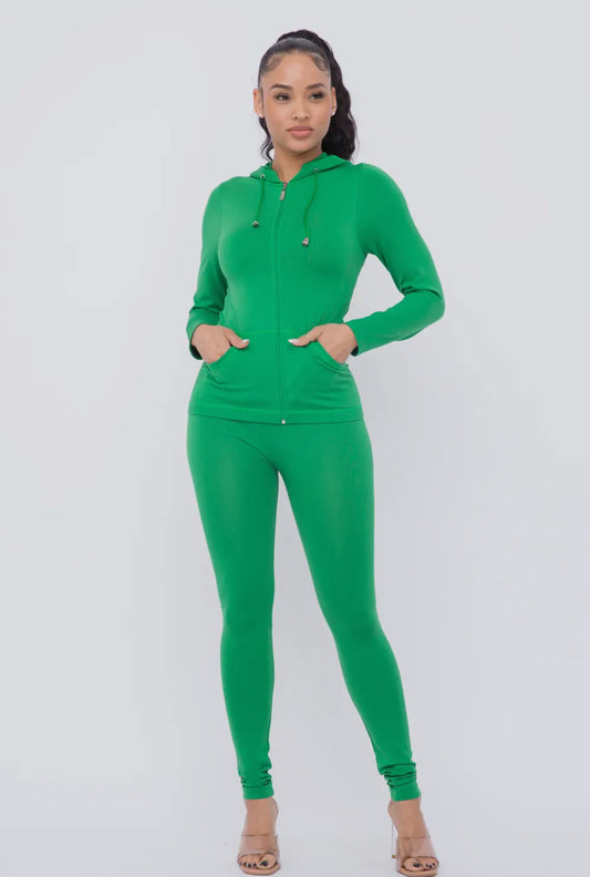 LADIES GREEN TRACKSUIT
