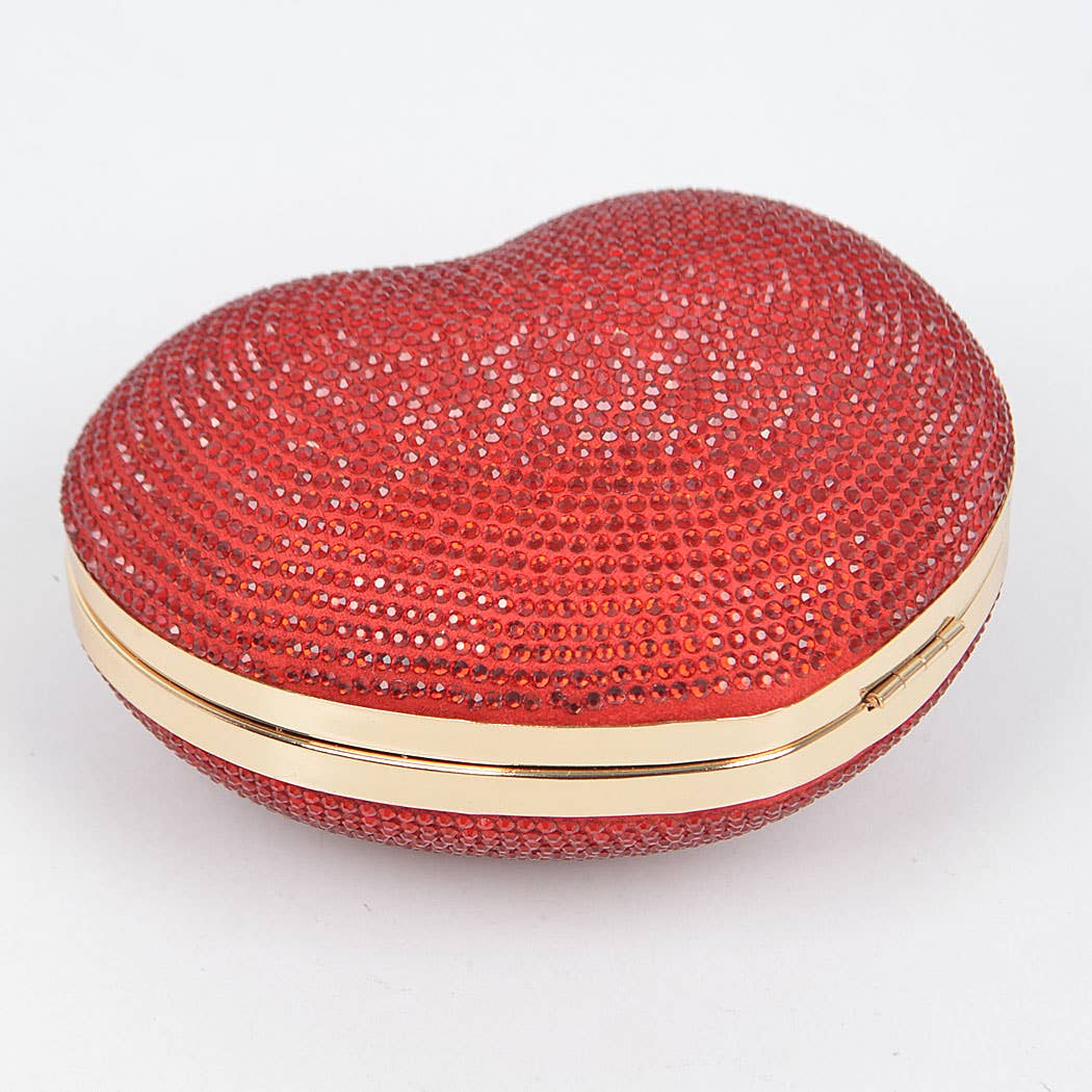 3AM BY H&D ACCESSORIES - Heart Shape Rhinestone Clutch