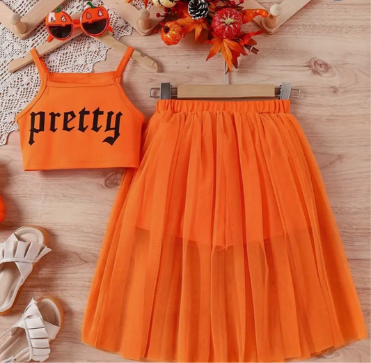 YOUTH GIRLS ORANGE PRETTY SET