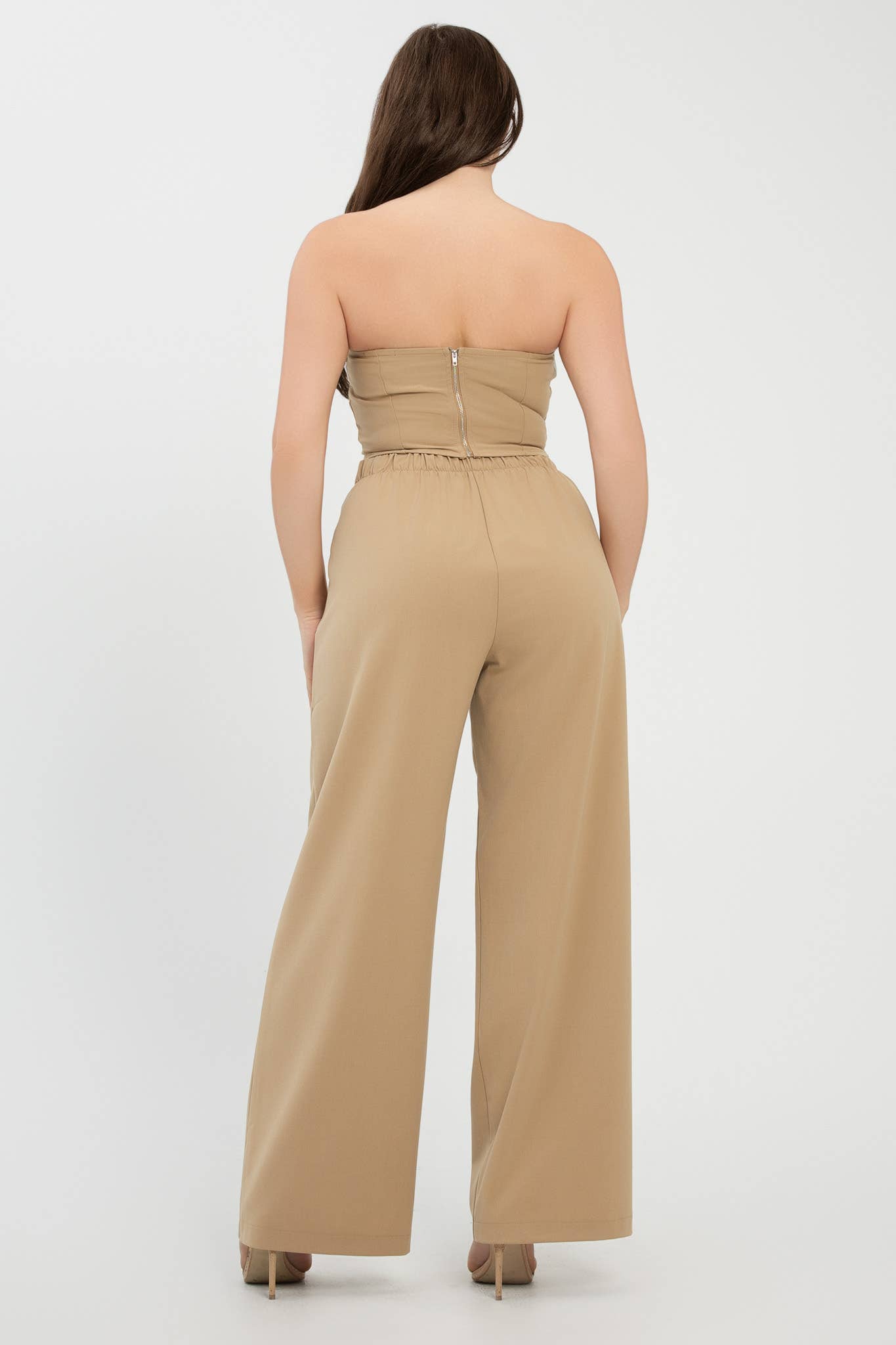 Julia by LoveJ -  Front Fold-Over Color Contrast Top And Pants Set