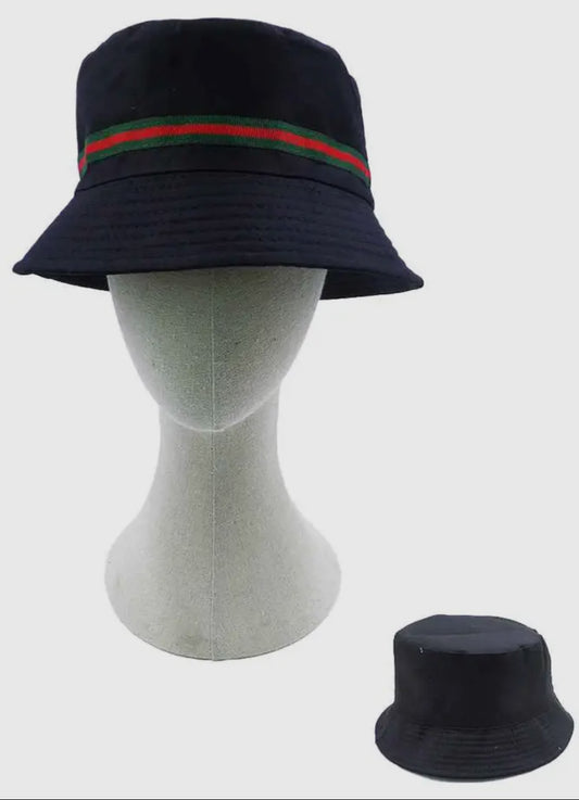 BLACK FAUX GUCCI BUCKET HAT