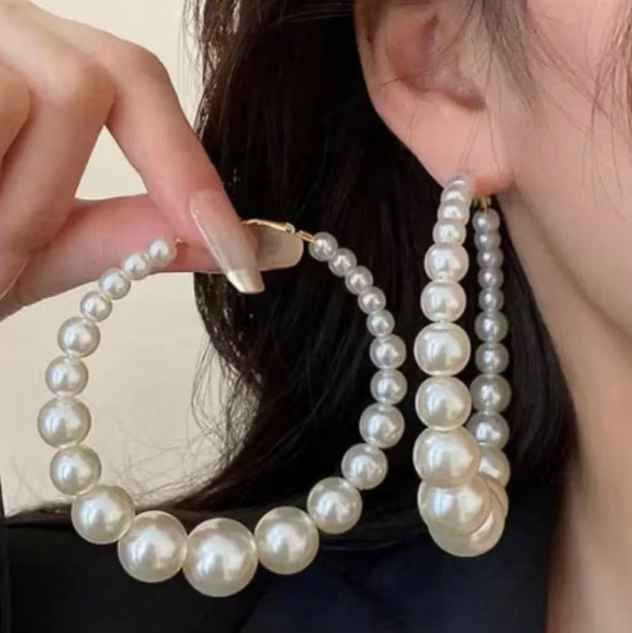 Pearl Hoop Earrings