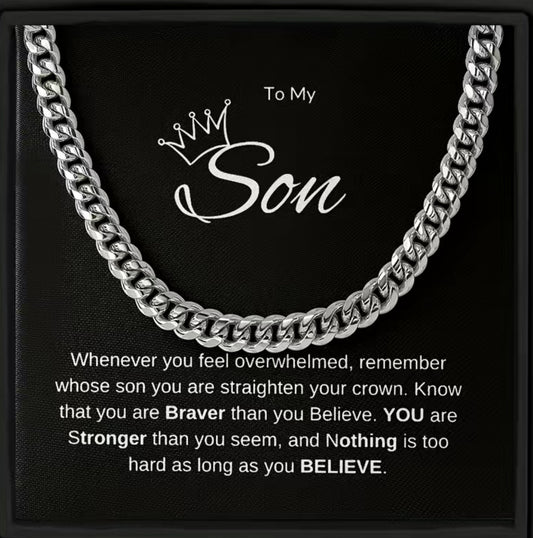 TO MY SON STERLING SILVER NECKLACE