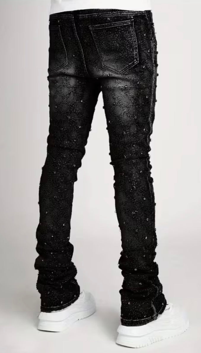 Men's Stretch Rhinestone Jeans