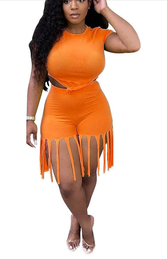 ORANGE SHREDDED 2 PIECE