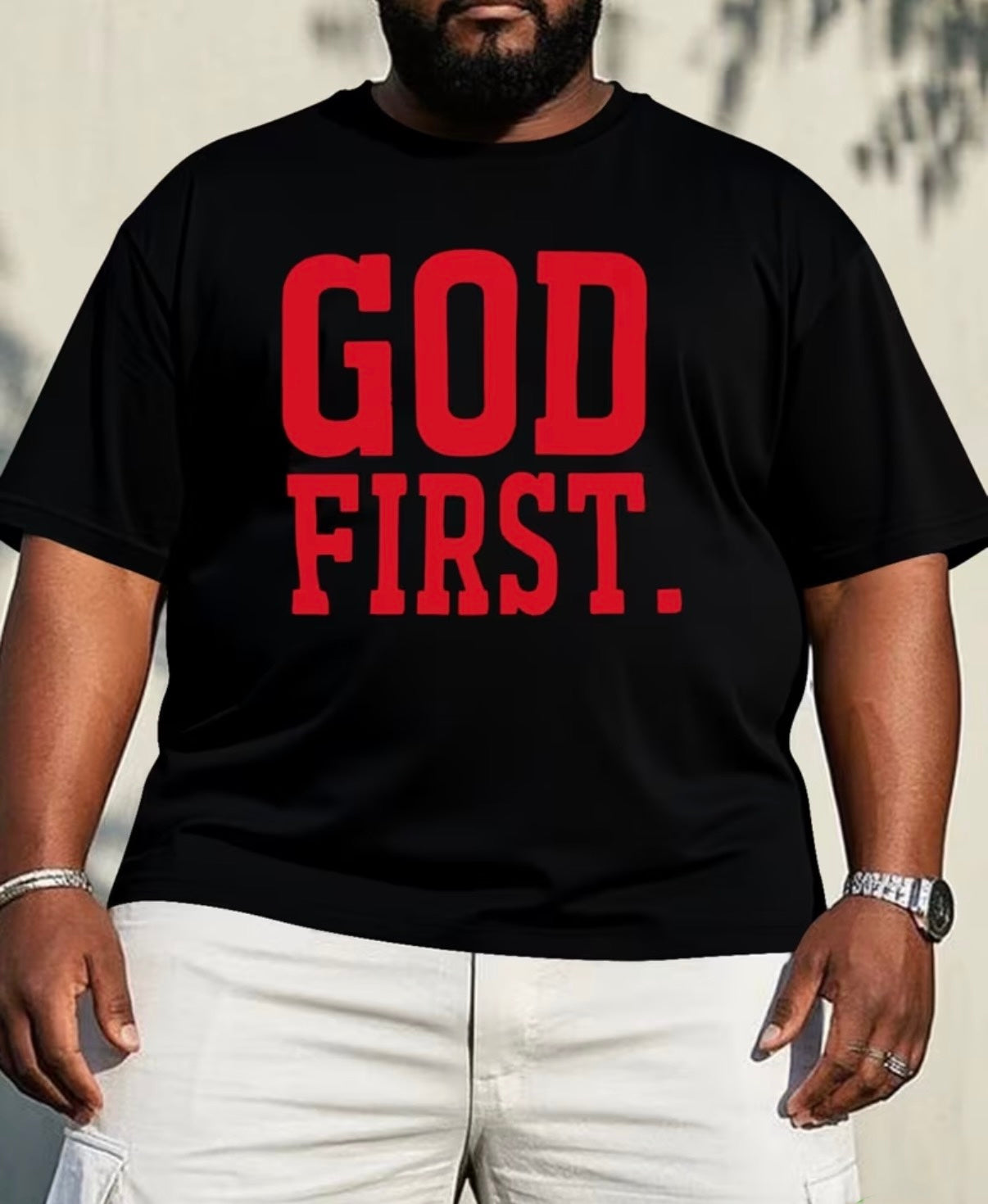 Men’s God First OversizedGraphic Tee