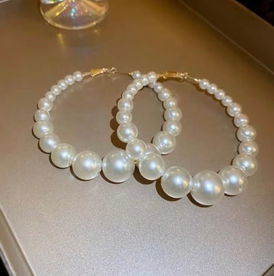 Pearl Hoop Earrings