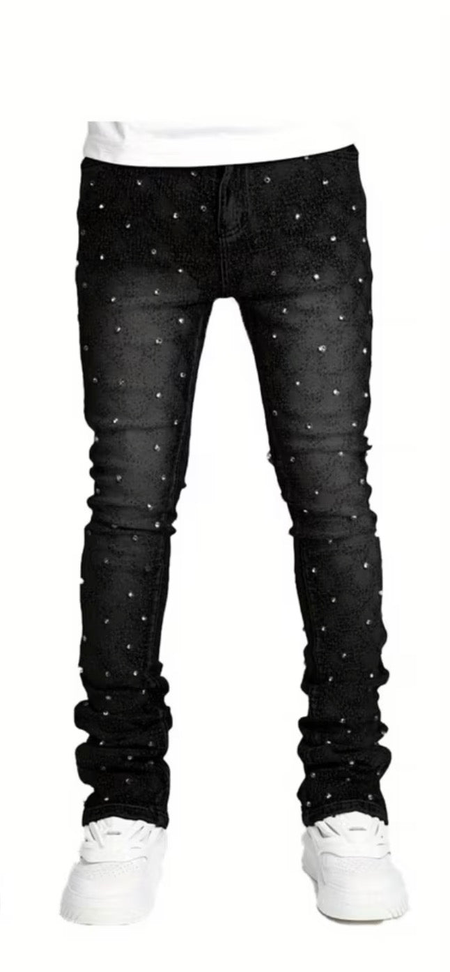 Men's Stretch Rhinestone Jeans