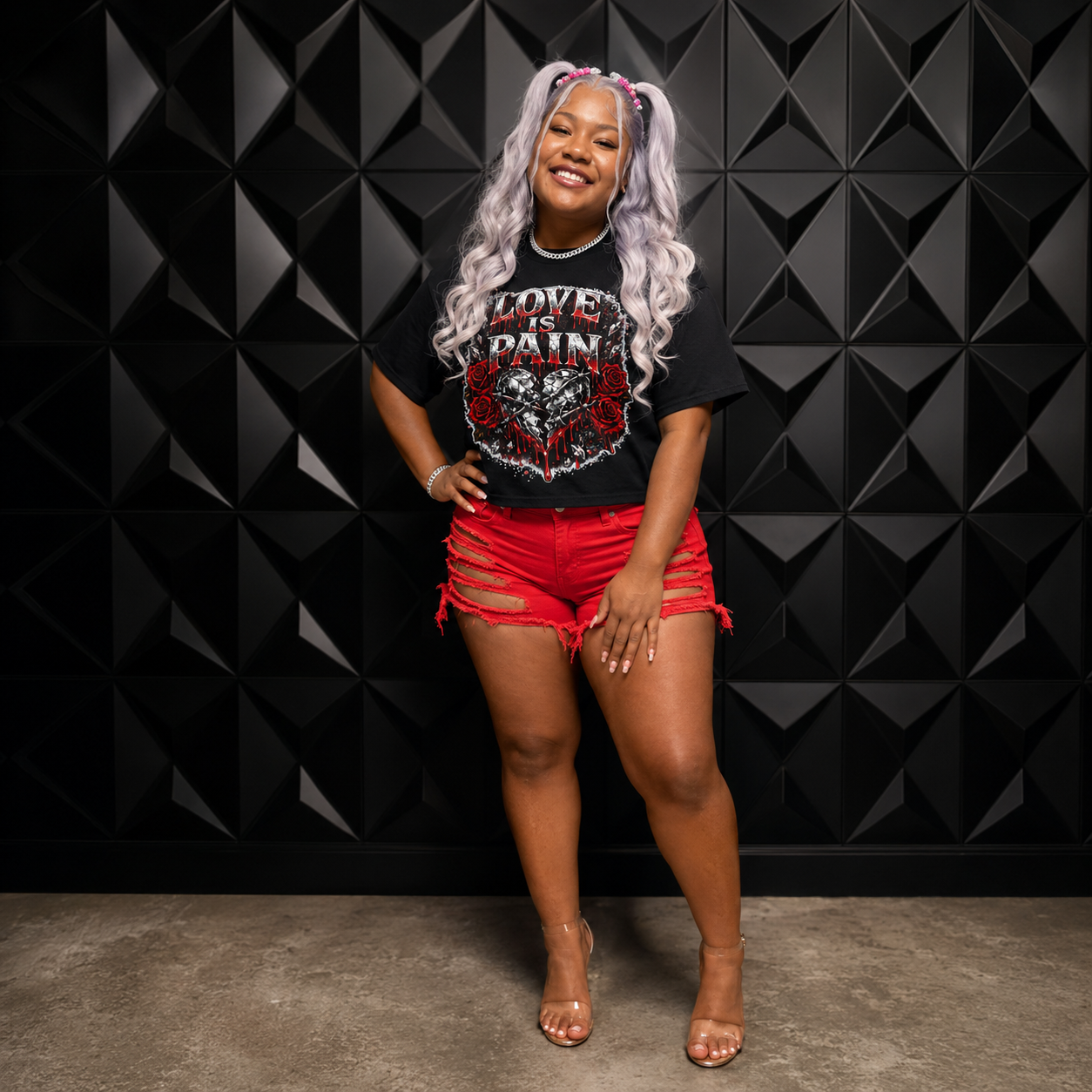 Love is Pain Hearts & Roses Unisex Graphic Tee