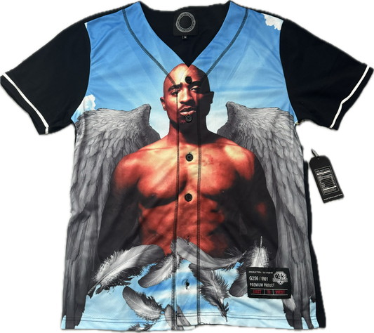 MEN BLUE & BLACK TUPAC JERSEY