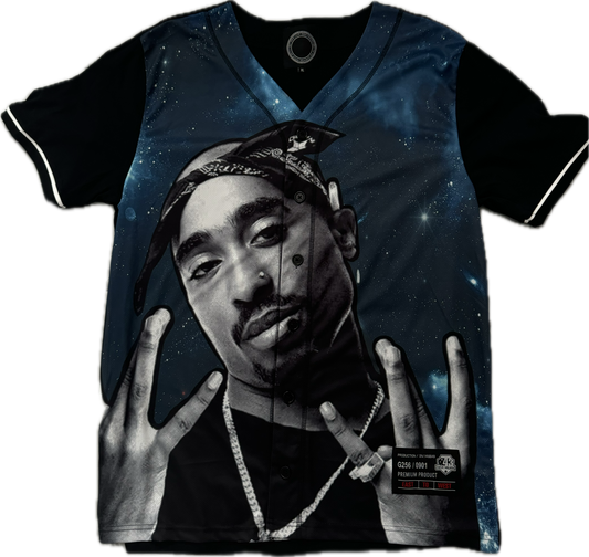 MEN BLUE & BLACK TUPAC JERSEY