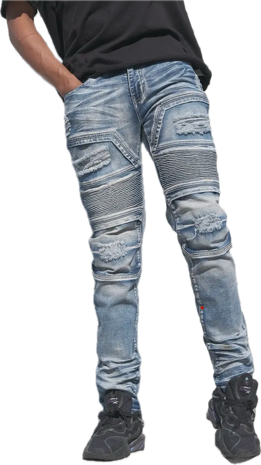 MEN BIKER DENIM JEANS