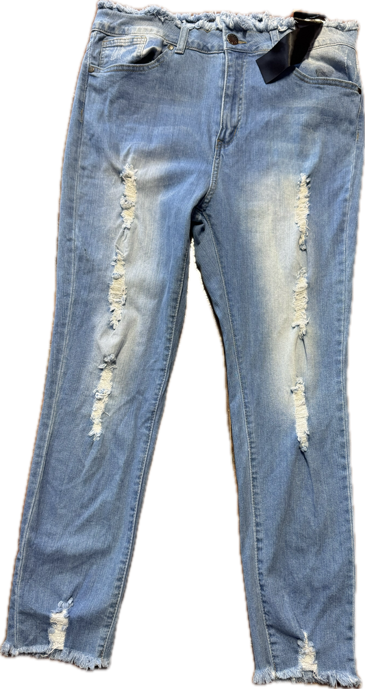 LADIES VIP DISTRESSED DENIM JEANS
