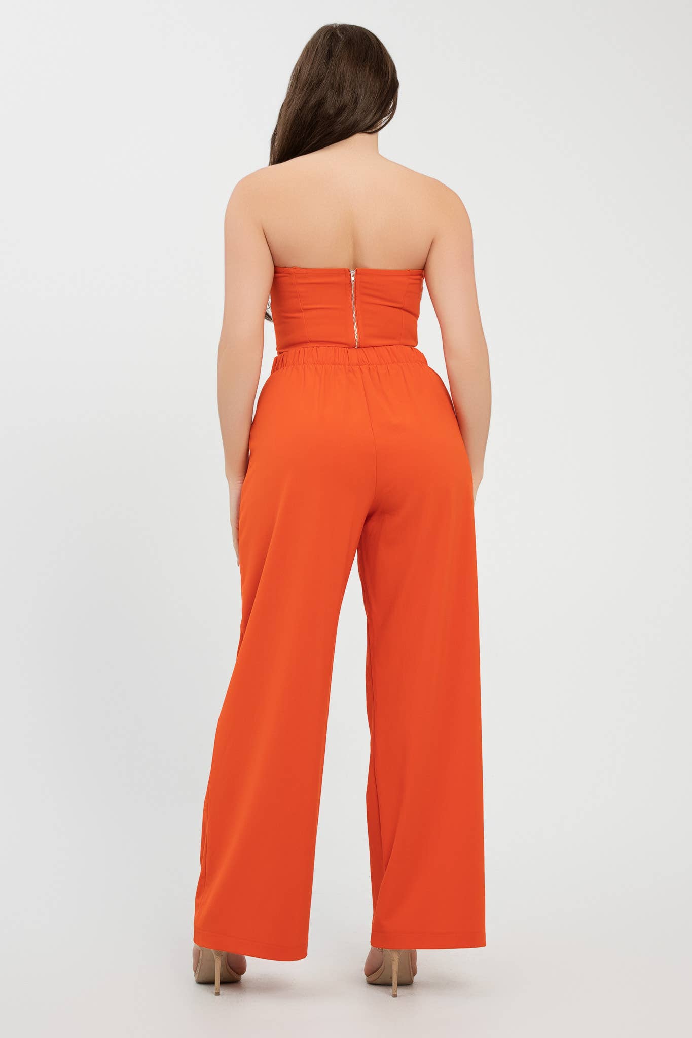 Julia by LoveJ -  Front Fold-Over Color Contrast Top And Pants Set