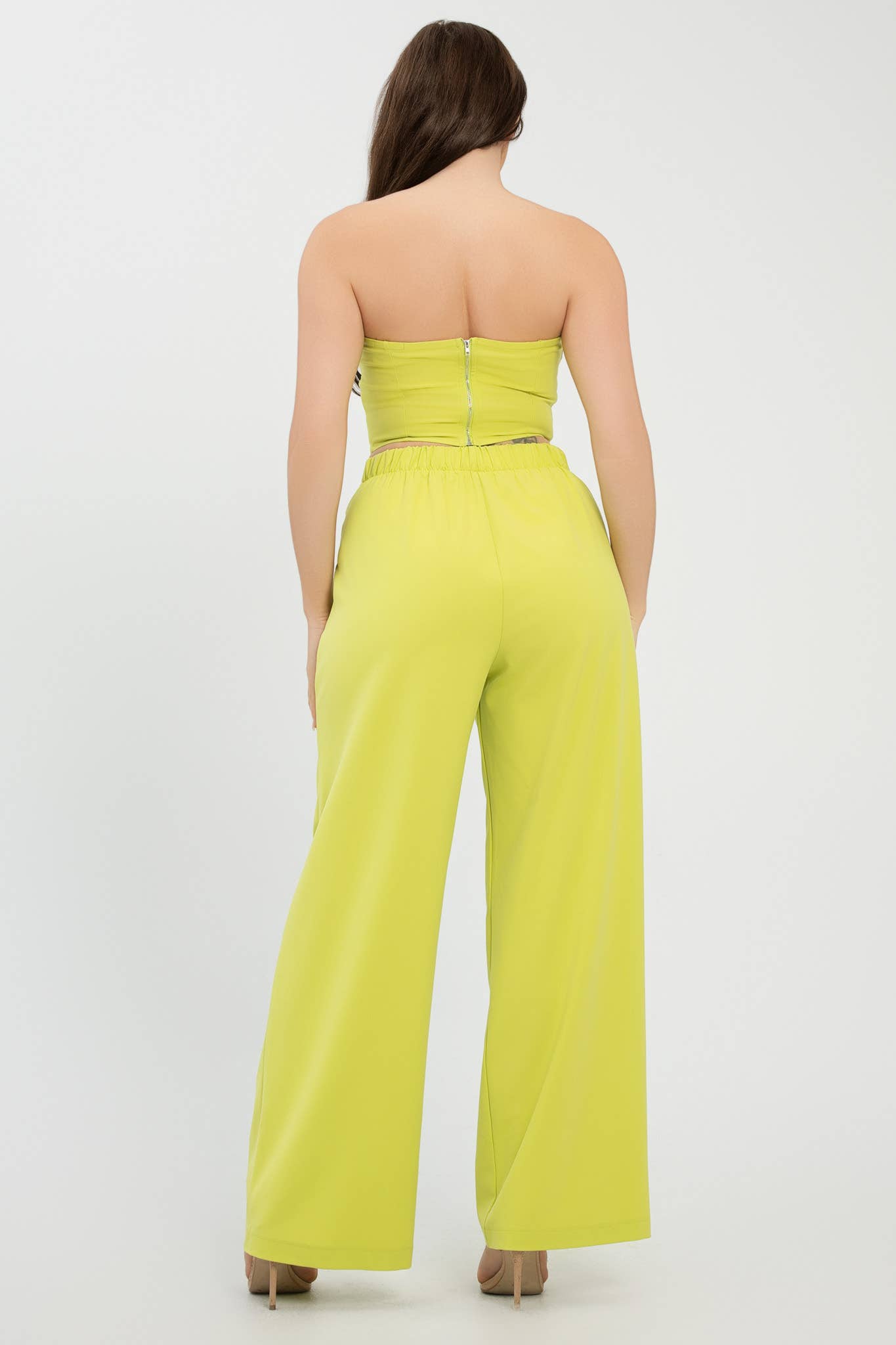Julia by LoveJ -  Front Fold-Over Color Contrast Top And Pants Set