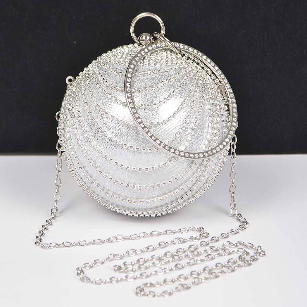 3AM BY H&D ACCESSORIES - Rhinestone Round Party Clutch
