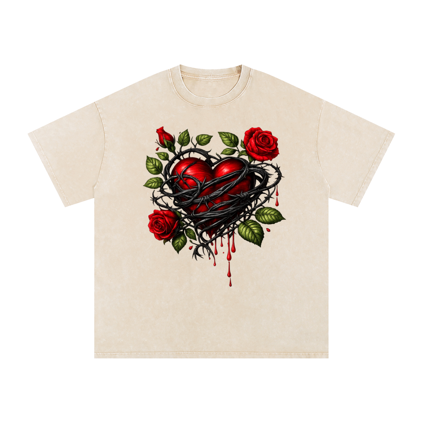 Snow Washed Oversized Cotton T-Shirt